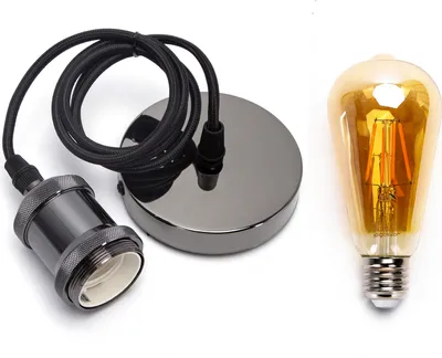 Produktbild von E27 Lampenfassungen Pendelleuchte Hängelampe Vintage Nostalgie Retro + LED Leuchtmittel