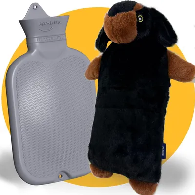 Obrázok produktu pre Termofľaša 3,5 l, dizajn jazvečík, s flísovým poťahom, pre relaxáciu
