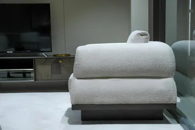 Produktbild von Elegantes Sessel Weiß Modernes Design Muster Lounge-Sessel Bequem