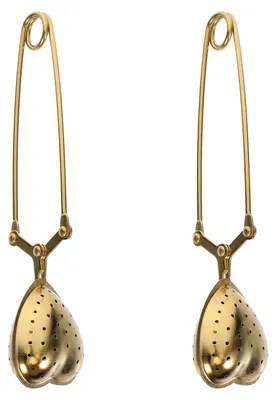 2er Set Teesieb aus Edelstahl, Herzform, goldener Teefilter