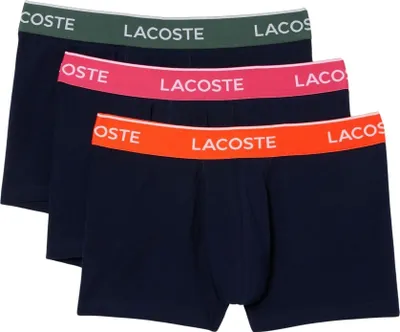 Produktbild von Lacoste 3er Pack Unterhosen Casual Baumwolle Stretch Boxer Pink/Oliv/ Orange