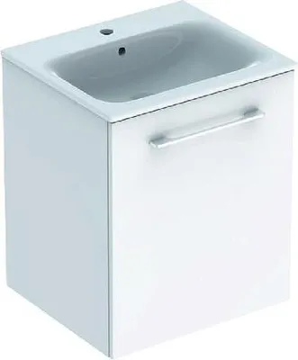 Produktbild von Geberit Selnova Square - Waschbeckenschrank 635x538x480 mm, mit Waschbecken, 1 Tür, glänzend weiß 501.248.00.1