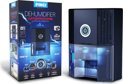 Obrázek produktu pro Pingi Premium Odvlhčovač vzduchu Vida 1s 0,25 l / den 30m² 1L nádrž Mobilní černá