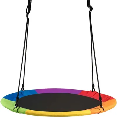 Image de Balançoire nid d'oiseau - Balançoire de jardin d'extérieur - Ronde - Diamètre 100 cm - Charge max. 150 kg - Pour enfants - Multicolore