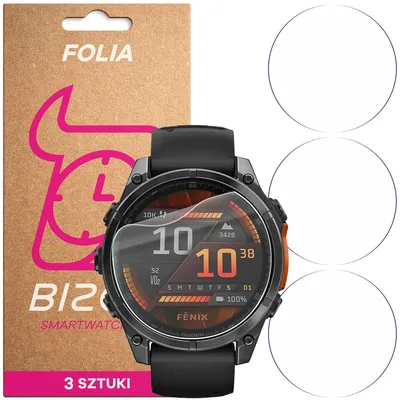 Produktbild von 3x Schutzfolie für den Bildschirm für Garmin Fenix 8 AMOLED 47 mm, Bizon Watch HydroFlex