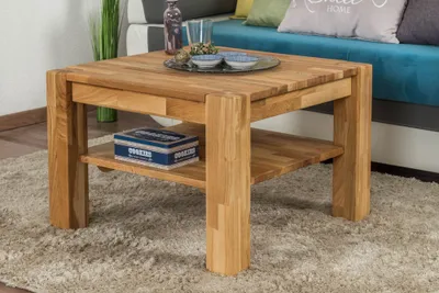 Produktbild von Couchtisch Wooden Nature 123 Eiche massiv - 45 x 65 x 65 cm (H x B x T)