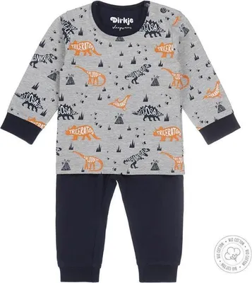 Produktbild von Dirkje Dino Baby Pyjama marine grau 98/104