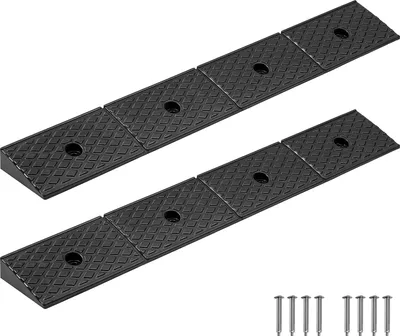 Zdjęcie produktu dla Rampa krawężnikowa VEVOR wykonana z gumy, nośność 15 T, rampa wjazdowa o wysokości 5,08 cm, solidna rampa progowa ze zbiornikiem spustowym do wózków inwalidzkich, wózków dziecięcych, motocykli, samochodów, kosiarek i przyczep, opakowanie 2 szt