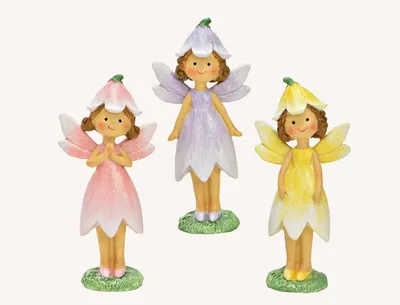 Produktbild von Logbuch-Verlag Deko-Feen 3er-Set aus Magnesia 11 cm, Figuren in Rosa, Lila & Gelb für Kinderzimmer, Frühlingsdeko oder als kleines Geschenk