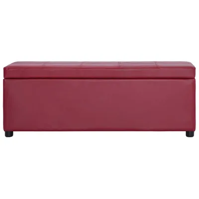 Immagine prodotto di vidaXL Panca con vano portaoggetti 116 cm in ecopelle rosso vino