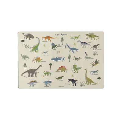 Produktbild von Schreibtischunterlage für Kinder – „Dinosaurier ABC“ – 60 x 40 cm – aus Premium Vinyl –  Germany