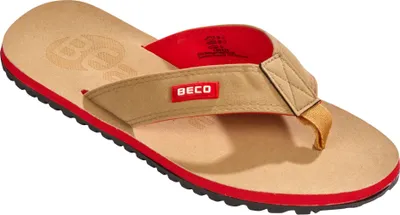 Produktbild von BECO the world of aquasports Zehentrenner BEactive V-Strap in cooler Wildleder-Optik beige-rot 41