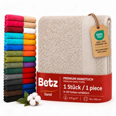 Produktbild von Betz Handtuch PREMIUM 100% Baumwolle 50x100 cm Gesicht- Hände- Körper- Handtuch Farbe - sand