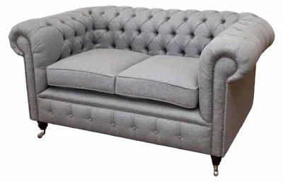 Produktbild von Chesterfield Büro Sitzmöbel Einrichtung Sofa Couch 2 Sitz Textil Graue