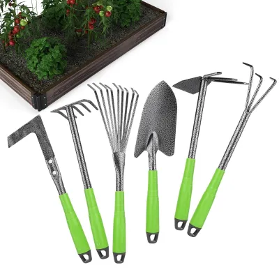 Immagine prodotto di Set di attrezzi da giardino ergonomici, composto da 6 pezzi