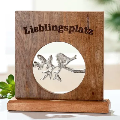 Produktbild von Gilde Standrelief "Lieblingsplatz" Holz braun 42928