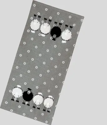 Produktbild von Tischwäsche mit Stickerei schwarzes Schaf 40 x 85 cm
