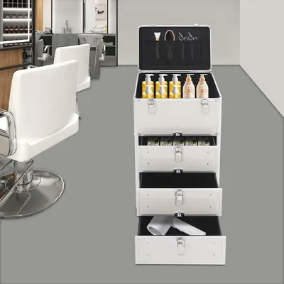 Immagine prodotto di Custodia per trucchi - Trolley per trucchi - Custodia per cosmetici - Custodia per truccatori - Beauty case - Custodia in alluminio
