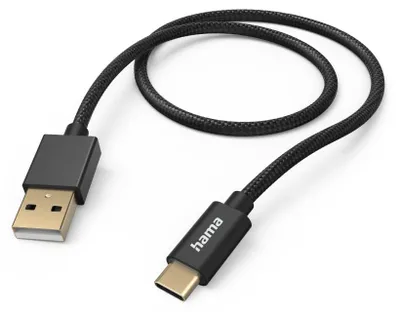 Image de Câble de charge "Fabric" USB-A - USB-C, 1,5 m, nylon, noir