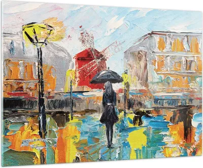 Produktbild von Bilder auf glas - Einteilig - Frau Bild Öl - 100x70cm - Glasbilder - Wandbilder - Bilder - zum Aufhängen bereit - Wanddekoration aus Glas - Glas Bilder - Wandbild auf Glas - GAA100x70-4974