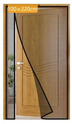 Zdjęcie produktu dla Moskitiera do drzwi balkonowych, magnetyczna, 100x220 cm, czarna, montaż bez wiercenia, otwór boczny, włókno szklane