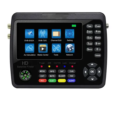 Imagen del producto de Dispositivo combinado para medición de satélite DVB-S2X/T2/C, con receptor AHD. Localizador de satélites