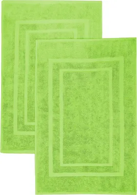 Produktbild von NatureMark 2er Pack Badvorleger Badematte |  | 100% Baumwolle | 50 x 80 cm | Duschvorleger Duschmatte Doppelpack | Farbe: Apfel grün