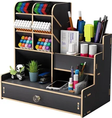 Produktbild von Famanu Schreibtisch-Organizer aus Holz - 24,5 x 15 x 25,5 cm