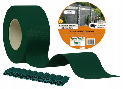 Produktbild von Ekspand | Zaunband - Grün - 4,75 cm x 35 m - UV-beständig - 24 Klammern