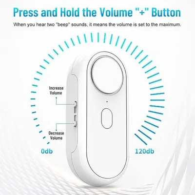 Productafbeelding van Deurraam Trillingsalarm - Inbraakalarm Sensor - Huis Beveiligen - Instelbare Gevoeligheid - 120 dB - Wit