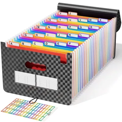Immagine prodotto di Cartella espandibile per documenti A4, con 26 tasche, colore nero