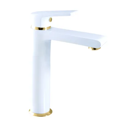 Immagine prodotto di Slezák-RAV: Miscelatore per lavabo, alto bianco/oro CO130.5BZ Bianco lucido/Oro Tubo flessibile 1/2''