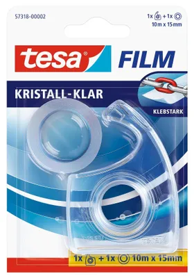 Imagen del producto de Tesa® 57318-00002: Dispensador manual Easy Cut® con 1 rollo de cinta adhesiva transparente tesafilm® de 10 metros x 15 mm