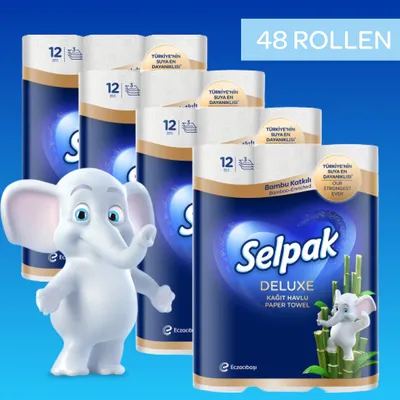 Produktbild von Küchenroll, Papierhandtuch, für Haushaltsreinigung, White, Premium 48 Rollen (4x12)