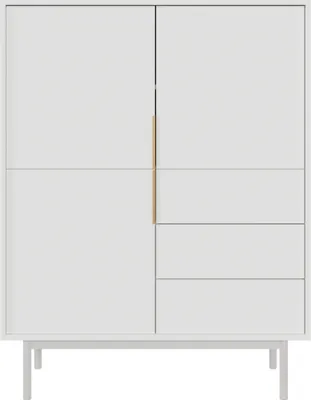 Image de Commode : trois tiroirs, trois portes, blanche