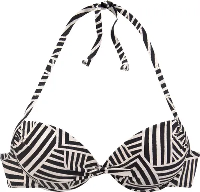 Produktbild von LASCANA Push-Up-Bikini-Top Cleo schwarz-creme Größe 42 Cup C