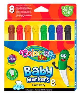 Produktbild von Colorino Kinder Marker Baby farbige Köpfe 8 Farben
