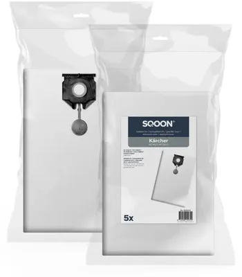 Produktbild von SQOON Staubsaugerbeutel 5 Stück Geeignet für Kärcher NT 40/1 & NT 50/1 – Vervangt Model 2.889-155.0 Hochwertige Filterbeutel, Langlebig & Passgenau,für den industriellen Gebrauch