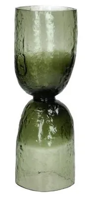 Immagine prodotto di Vaso e lanterna da tavolo Pomax Diabolo, in vetro, verde, diametro 11,5 x altezza 32 cm