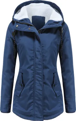 Produktbild von Damen Winterjacke Winterjacke Baumwolljacke Warme, verdickte Reißverschlusstaschenjacke (S-5XL)
