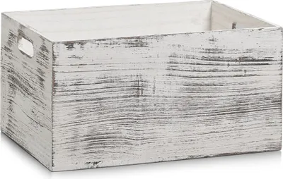Produktbild von Zeller Aufbewahrungs-Kiste "Rustic weiß", Holz, 35 x 25 x 18 cm, 15134