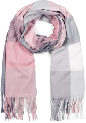 Imagen del producto de Bufanda uni de estilo moderno, suave y con cuadros, con flecos largos, de colores variados y diseño a cuadros, ideal para el invierno, cálida y multicolor. (Código de producto: 01017110)