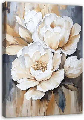 Produktbild von Wandbild Blumen Abstrakt - 100x70 cm - Leinwandbild - Bilder XXL - Wanddekoration - Leinwandbilder Wohnzimmer Schlafzimmer Flur