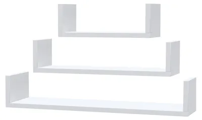 Produktbild von INNOVAHOME Wandregal weiß 3er Set - U-Form Schweberegal Hängeregale