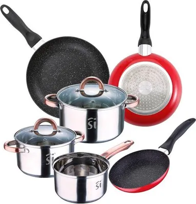Produktbild von 5-teilige Pfanne mit Marmorkeramik und Induktion