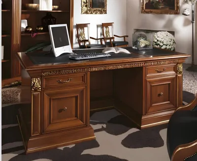 Zdjęcie produktu dla Stół biurowy klasyczny designerski stół biurowy barokowy rokoko drewno