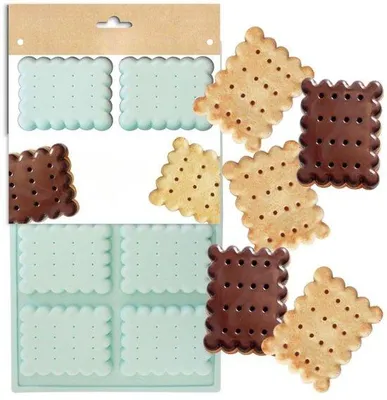 Produktbild von Famanu Silikonbackform für kleine Butterkekse und Gebäck - 8 Formen