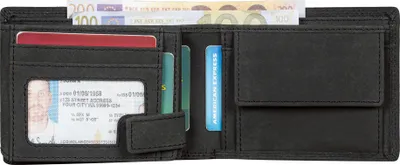 Produktbild von Benthill Herren Geldbörse aus Echt-Leder - Geldbeutel mit RFID-Schutz - Großes Portemonnaie für Herren - Vintage Leder