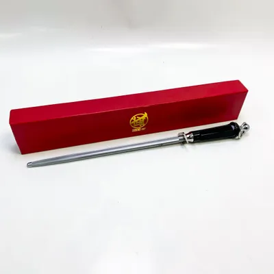 Obrázek produktu pro MITSUMOTO SAKARI 44 cm profesionální brousek na nože, kulatý brousek na nože z japonské uhlíkové oceli, brousek na kuchyňské nože (rukojeť z ABS a magnet)