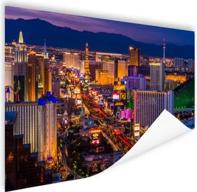 Produktbild von MuchoWow® Poster Nacht - Las Vegas - Lila 180x120 cm - Fotoplakat